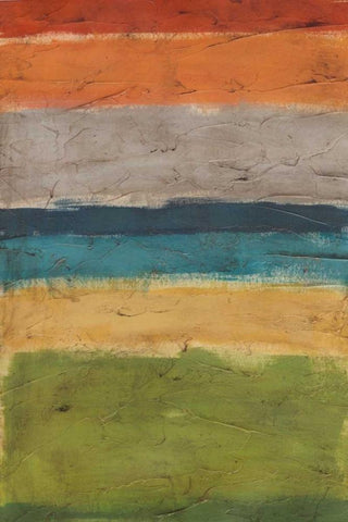 Mesa Strata II White Modern Wood Framed Art Print with Double Matting by Vess, June Erica