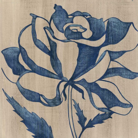 Indigo Rose Black Ornate Wood Framed Art Print with Double Matting by Zarris, Chariklia