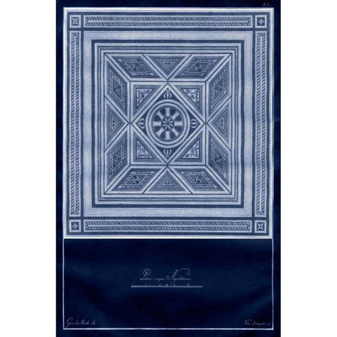 Indigo Tile V Gold Ornate Wood Framed Art Print with Double Matting by Vision Studio