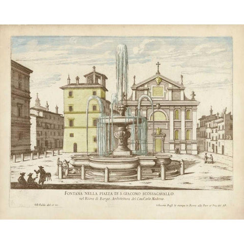 Fountains of Rome I Black Modern Wood Framed Art Print by Vision Studio