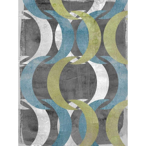 Geometric Repeat II Black Modern Wood Framed Art Print with Double Matting by Goldberger, Jennifer