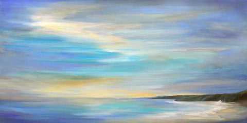 April Sky White Modern Wood Framed Art Print with Double Matting by Finch, Sheila