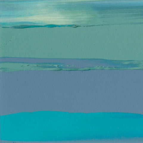 Blue Coast II White Modern Wood Framed Art Print with Double Matting by Gordon, Sharon