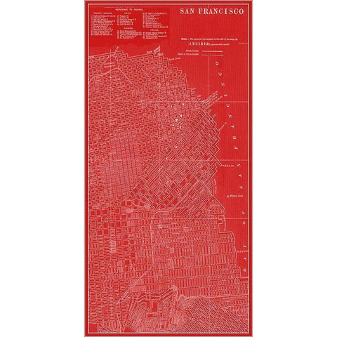 Graphic Map of San Francisco Black Modern Wood Framed Art Print with Double Matting by Vision Studio