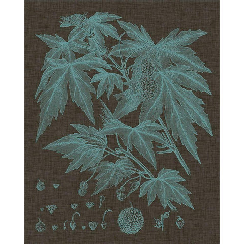 Shimmering Leaves VII Black Modern Wood Framed Art Print with Double Matting by Vision Studio