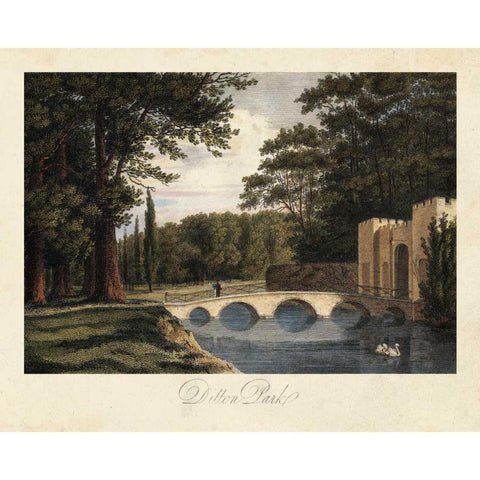 The English Countryside II Black Modern Wood Framed Art Print with Double Matting by Hakewill, James