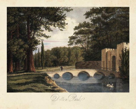 The English Countryside II White Modern Wood Framed Art Print with Double Matting by Hakewill, James