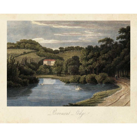 The English Countryside III Gold Ornate Wood Framed Art Print with Double Matting by Hakewill, James