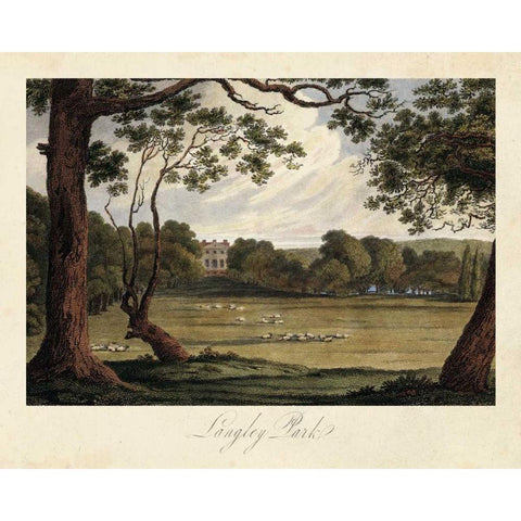 The English Countryside IV Black Modern Wood Framed Art Print with Double Matting by Hakewill, James