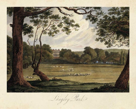 The English Countryside IV White Modern Wood Framed Art Print with Double Matting by Hakewill, James
