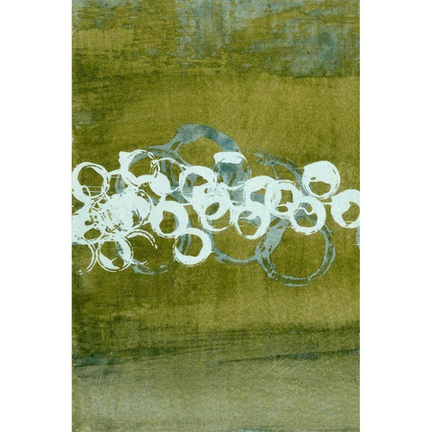 Green Orbs I Gold Ornate Wood Framed Art Print with Double Matting by McMullen, Charles