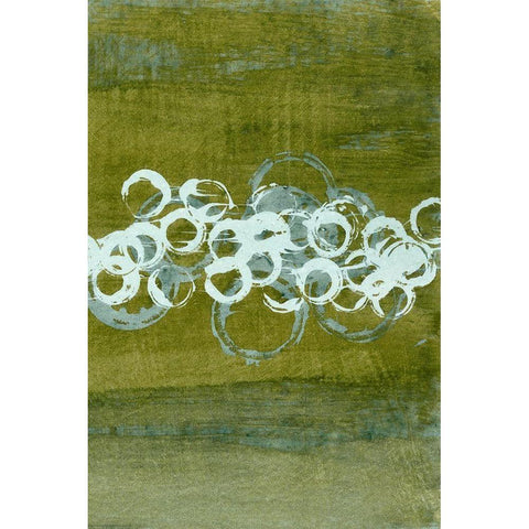 Green Orbs II Black Modern Wood Framed Art Print with Double Matting by McMullen, Charles