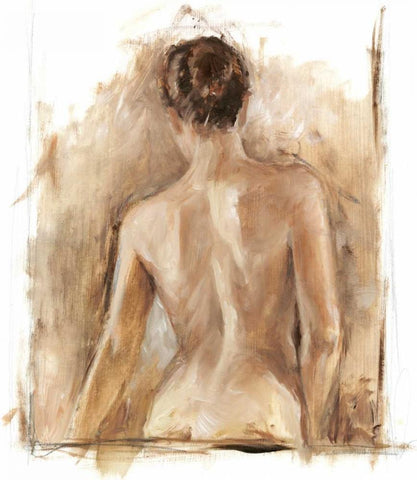 Figure Painting Study I White Modern Wood Framed Art Print with Double Matting by Harper, Ethan