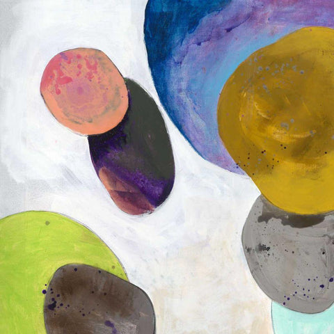 Orbe Aura I White Modern Wood Framed Art Print with Double Matting by Jasper, Sisa