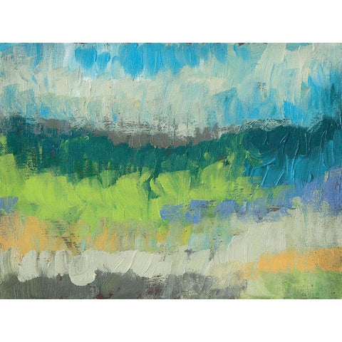 Impasto Field I Black Modern Wood Framed Art Print with Double Matting by Goldberger, Jennifer