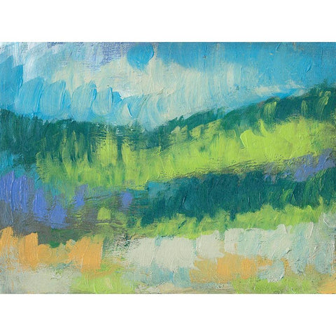 Impasto Field II Gold Ornate Wood Framed Art Print with Double Matting by Goldberger, Jennifer