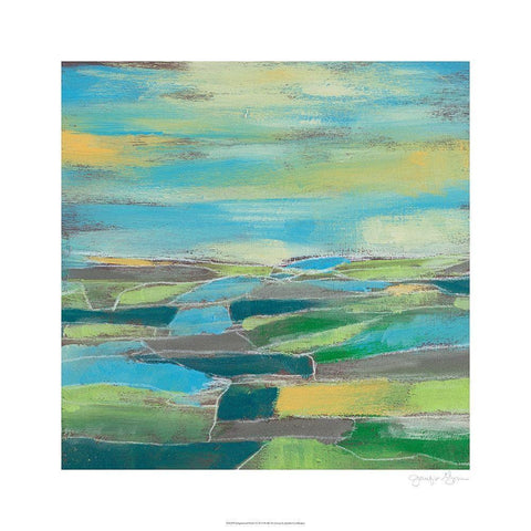 Fragmented Field I Black Modern Wood Framed Art Print with Double Matting by Goldberger, Jennifer