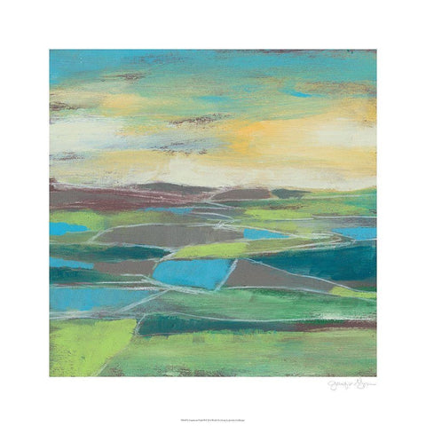 Fragmented Field II White Modern Wood Framed Art Print by Goldberger, Jennifer