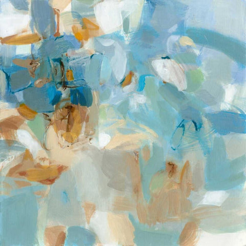 Sparkle Beach White Modern Wood Framed Art Print with Double Matting by Long, Christina