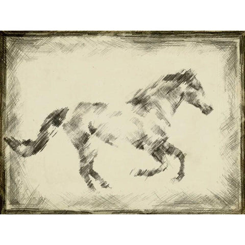 Equine Study I Gold Ornate Wood Framed Art Print with Double Matting by Harper, Ethan