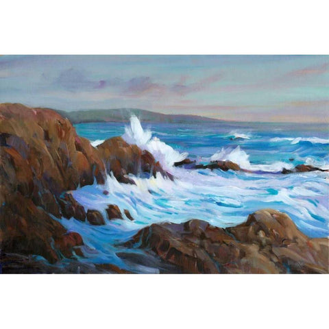 Seascape Faraway II White Modern Wood Framed Art Print by OToole, Tim