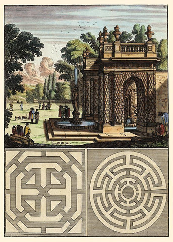 Architecture Curiosa III Black Ornate Wood Framed Art Print with Double Matting by Bockler