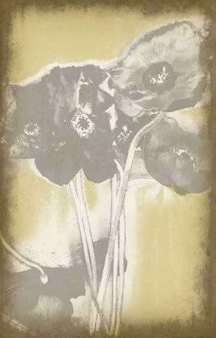 Poppies in Relief II Black Ornate Wood Framed Art Print with Double Matting by Goldberger, Jennifer