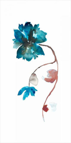 Floral Watercolor I Black Ornate Wood Framed Art Print with Double Matting by Mosley, Kiana