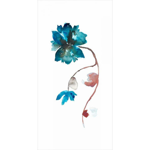 Floral Watercolor I Black Modern Wood Framed Art Print with Double Matting by Mosley, Kiana