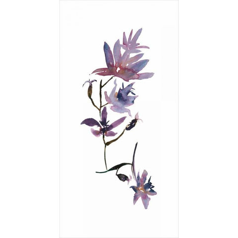 Floral Watercolor IV Black Modern Wood Framed Art Print with Double Matting by Mosley, Kiana