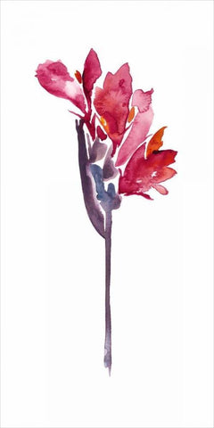 Floral Watercolor V Black Ornate Wood Framed Art Print with Double Matting by Mosley, Kiana