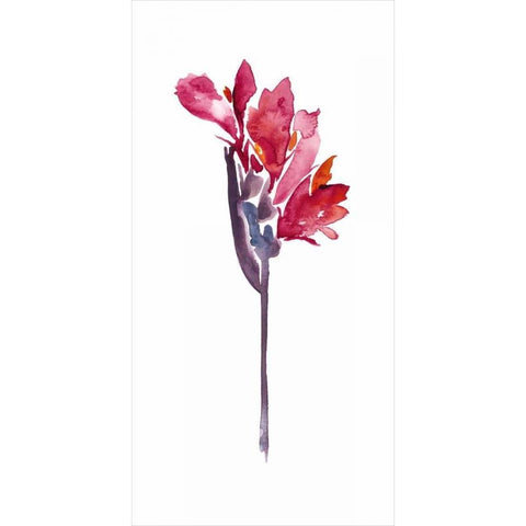 Floral Watercolor V Black Modern Wood Framed Art Print by Mosley, Kiana