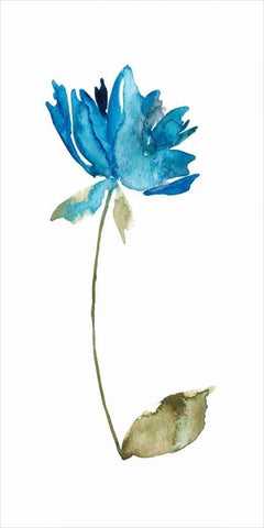 Floral Watercolor VI White Modern Wood Framed Art Print with Double Matting by Mosley, Kiana