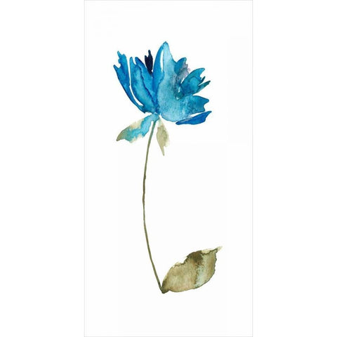 Floral Watercolor VI Black Modern Wood Framed Art Print with Double Matting by Mosley, Kiana