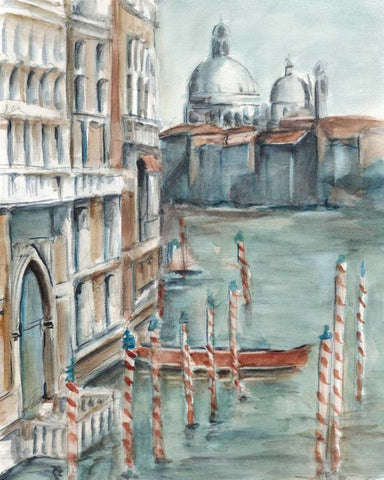 Venetian Watercolor Study I Black Ornate Wood Framed Art Print with Double Matting by Harper, Ethan