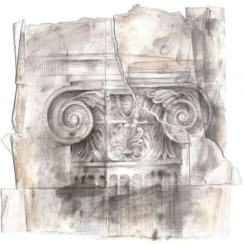 Draftsmans Sketchbook II White Modern Wood Framed Art Print with Double Matting by Harper, Ethan