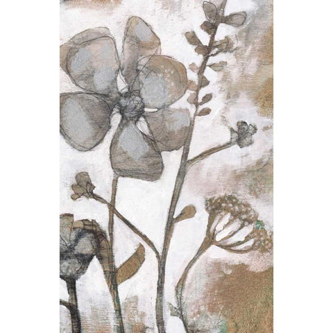 Metallic Garden II Black Modern Wood Framed Art Print with Double Matting by Goldberger, Jennifer