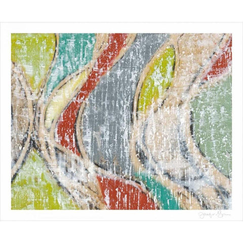 Undulating Color I Black Modern Wood Framed Art Print with Double Matting by Goldberger, Jennifer