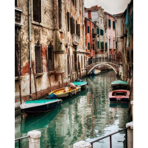 Six Boats Black Modern Wood Framed Art Print by Head, Danny