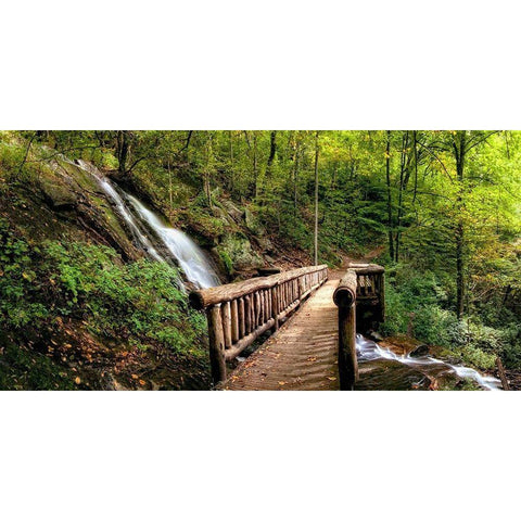 Falls Panorama Black Modern Wood Framed Art Print with Double Matting by Head, Danny