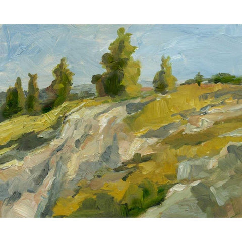 Impasto Mountainside II White Modern Wood Framed Art Print by Harper, Ethan