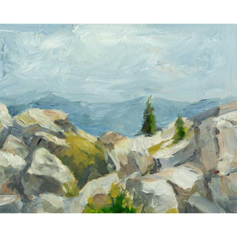 Impasto Mountainside III Black Modern Wood Framed Art Print with Double Matting by Harper, Ethan