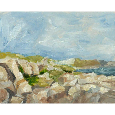 Impasto Mountainside IV Black Modern Wood Framed Art Print with Double Matting by Harper, Ethan