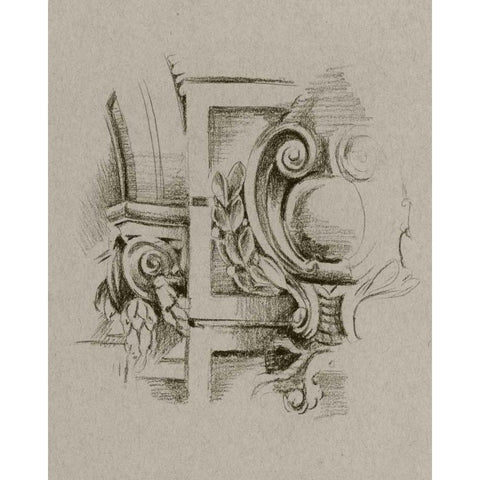 Charcoal Architectural Study IV Black Modern Wood Framed Art Print with Double Matting by Harper, Ethan