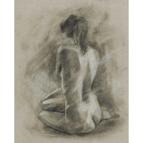 Charcoal Figure Study II Gold Ornate Wood Framed Art Print with Double Matting by Harper, Ethan