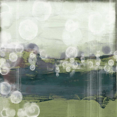 Horizon Spheres II Black Modern Wood Framed Art Print with Double Matting by Goldberger, Jennifer