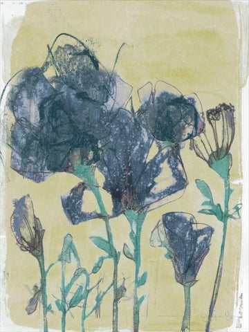 Floral Vignette III Black Ornate Wood Framed Art Print with Double Matting by Goldberger, Jennifer