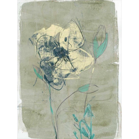 Floral Vignette IV White Modern Wood Framed Art Print by Goldberger, Jennifer