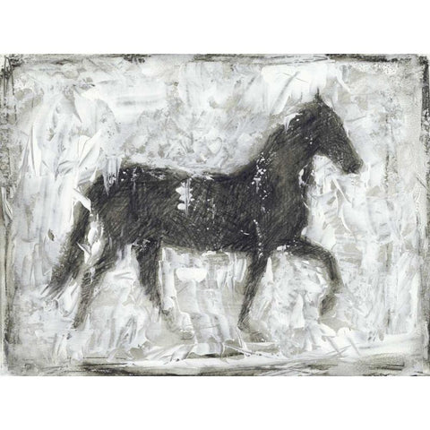 Equine Silhouette I White Modern Wood Framed Art Print by Harper, Ethan