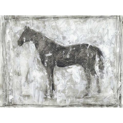 Equine Silhouette II White Modern Wood Framed Art Print by Harper, Ethan